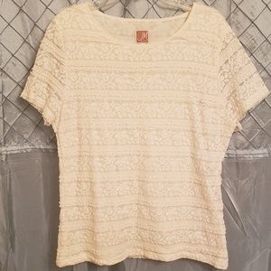 💛 JM Collection Beautiful Cream Lace Top / Blouse